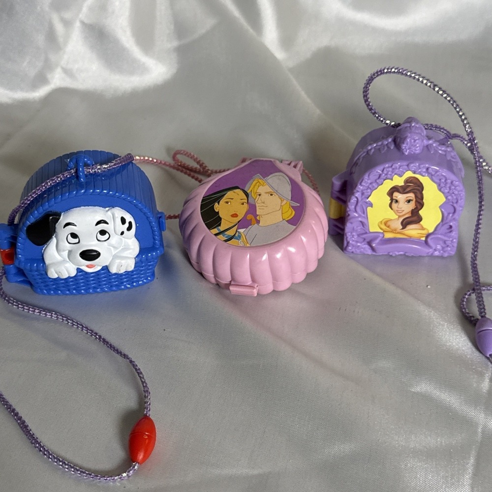 1993 Disney Miniature Vintage Lockets Pocahontas Beauty And The Beast Dalmations